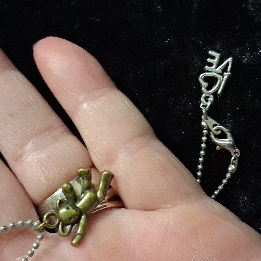 Gold Teddy Bear Pendant Necklace 16 In Long . - Picture 6 of 8